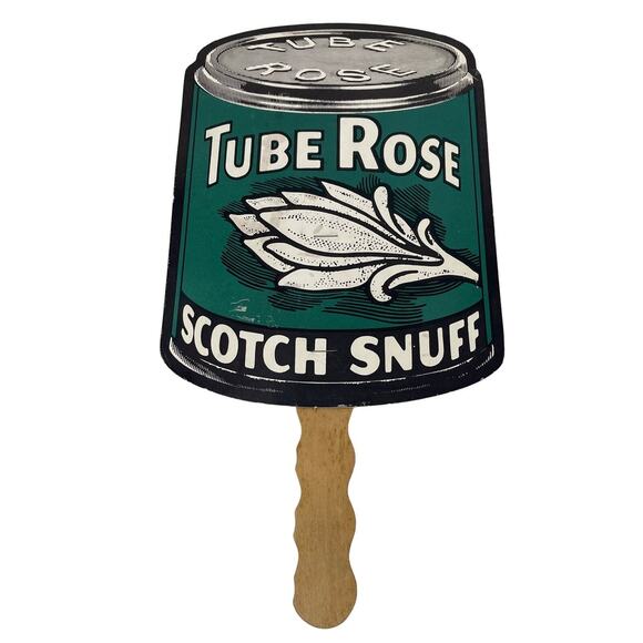 1986 Tube Rose Scotch Snuff Hand Fan Advertising Tobacciana Brown Williamson - Picture 2 of 7